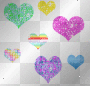 Glitter Love Hearts (white background)