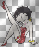 Betty Boop Red Glitter High Heels Right Image