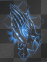 blue prayer hands