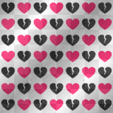 Pink and Black Broken Hearts