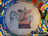 Hand painted horse drum