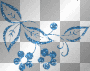 blue glittery flowers