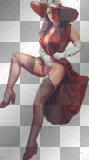 sexy woman in red dress