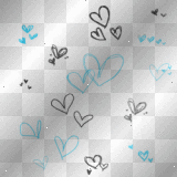 flashing blue and black hearts