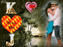 K and J kissing in the rain