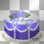 blue & white bday cake