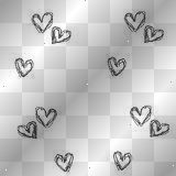 black and white hearts