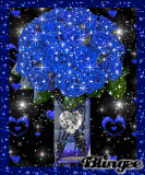 blue glitter vase