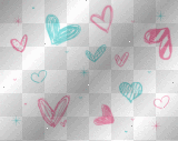 Blue and pink hearts