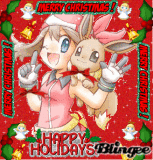 May and Eevee Christmas background