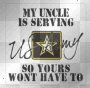 My uncle serves