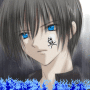 anime boy - blue flame