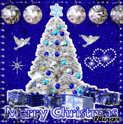blue merry Christmas tree Picture #80439090 | Blingee.com