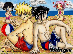 naruto sasuke hinata and sakura are at the beach etiquetas naruto ...