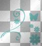DECO CORNER SPIRAL FLOWERS WITH BUTTERFLIES~TEAL