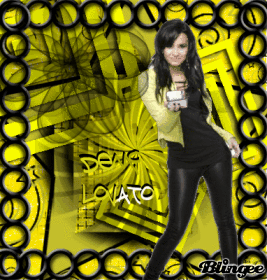 Demi Lovato Black and Yellow
