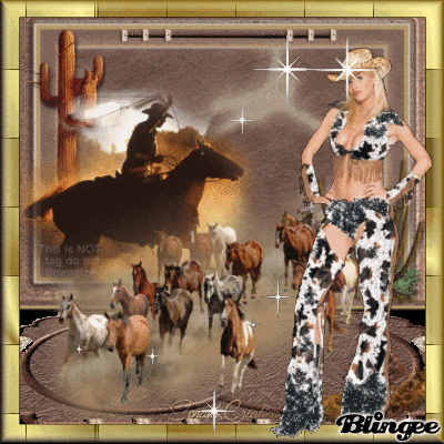 Cowgirl watching her cowboy bring in the herd ;)