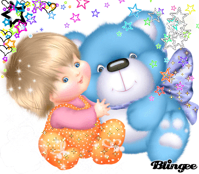 Baby Girl And Teddy Bear Animated Picture Codes And Downloads