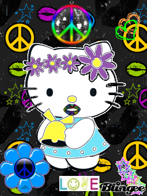 hello kitty peace and love !!!! Image #105654585 | Blingee.com