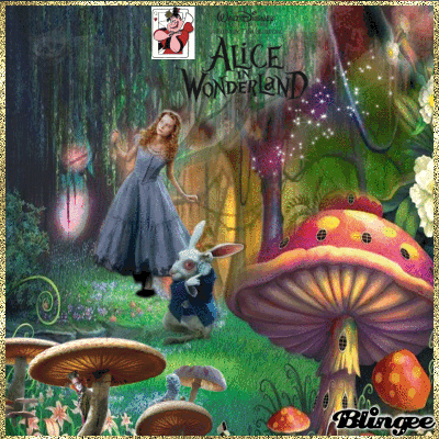 Alice In Wonderland With Mushrooms Picture