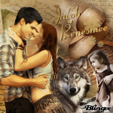 gif de jacob e bella se beijando