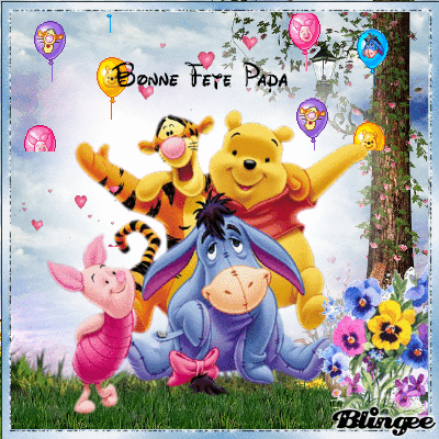 BONNE FETE PAPA : challenge blingee winnie l'ourson