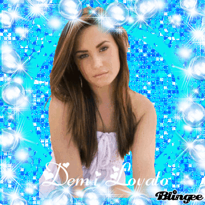 Demi Lovato blue & white