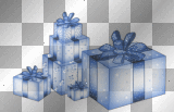 deco noel cadeau ruban bleu -c