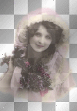 vintage woman leaf grapes