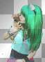 Green emo girl dog