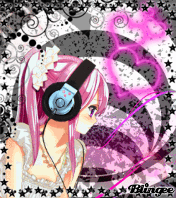 Anime Girl Listen Music Animated Picture Codes And Downloads