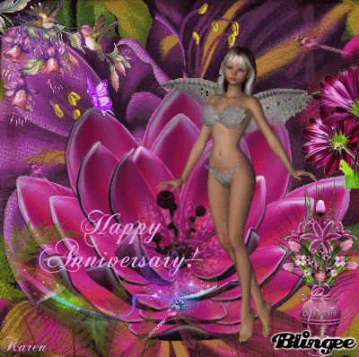 Happy Anniversary Fairy with Flower Happy Anniversary Fairy with Flower