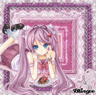 Miku Cake Purple Pink Buon Compleanno Tata Elly Fotografia 118987621 Blingee Com