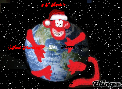 :) Red Monkey ~ Sez Merry Christmas ~