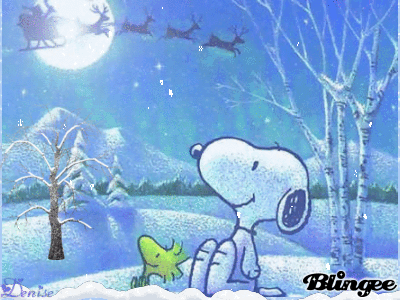 Snoopy and Woodstock Awaiting Santa Claus Picture #119254633 | Blingee.com