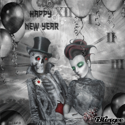 Black & White Gothic New Year Couple (GP2-1) Picture ...