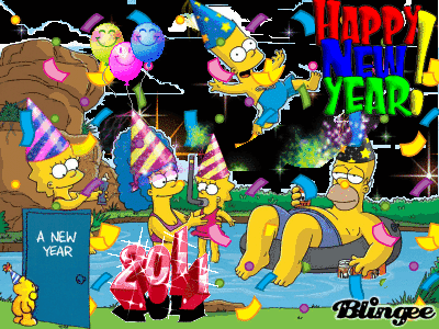 The Simpsons wishes Happy New Year Picture #120417372 | Blingee.com