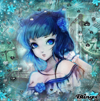 blue neko girl