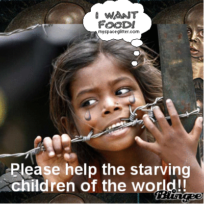 Let's give a hand starving people