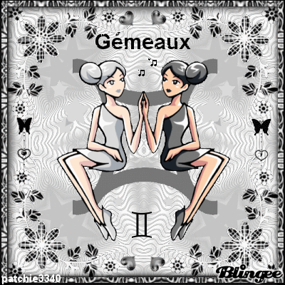 ZODIAQUE GEMEAUX NOIR ET BLANC