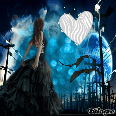 Goth Girl Watching The Moon Picture 126216906 Blingee Com
