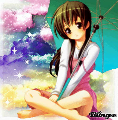 Download Wallpaper 1920x1080 Anime Girl Sky Clouds Full Hd Hdtv