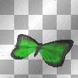 Transparent butterfly animated Green  
