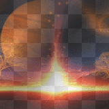 Fantasy Red Orange sky moon background~NatashaOoak
