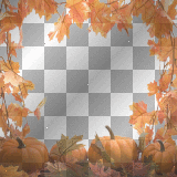 AUTUMN HALLOWEEN FRAME PUMPKIN LEAVES BRANCHES ORANGE