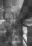 Flashing Black White Glitter City By Night Background_