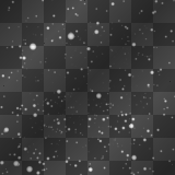White bubble stars on dark glitter space background_