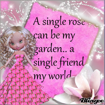 A SINGLE ROSE CAN BE MY GARDEN.. A SINGLE FRIEND MY MY WORLD