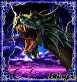 Drachenkopf mit Blitz
