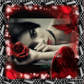 frau mit rose